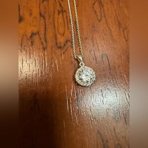 Elegant Gold Necklace with Crystal Pendant